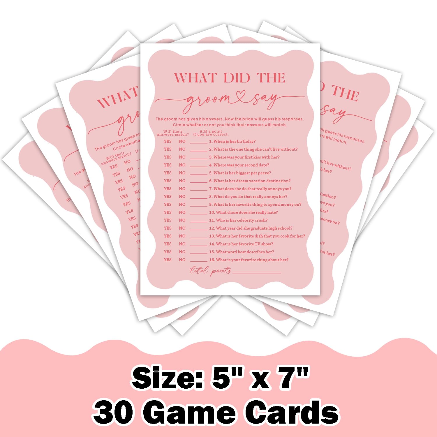 Wedding Traditions Game For Bridal Shower Pink And Red Bridal Shower Party Games For Guests 30Pcs Wedding Party Activities What Did The Groom Say Game Cards Wedding Decoration Party Supplies - Y118