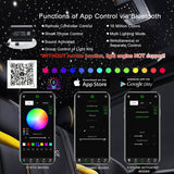 16W Starlights Headliner Kit Fiber Optic Star Lights Kit, Mixed Dia. 295Pcs(0.75+1+1.5Mm) 9.8Ft/3M Optical Fiber Strands App/Remote Control Music Activate Car Home Use Fiber Optical Lights Kit