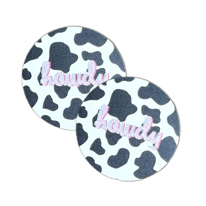 Howdy Cowhide Print Cardstock Cutouts For Freshies | 12 Pack | 3" Inch Circles