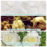 Dried Real Rose Petals, Natural Preserved Dry Flower Petals For Wedding Party Dinner Table Decor, Romantic Night For Her Set, Engagement, Bridal Shower, Valentine'S Day, Confetti (1.4Oz, White)
