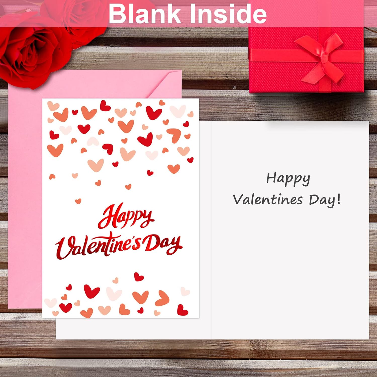 Valentines Cards With Envelopes 12 Foil Embellishment Friends Cards Blank Inside