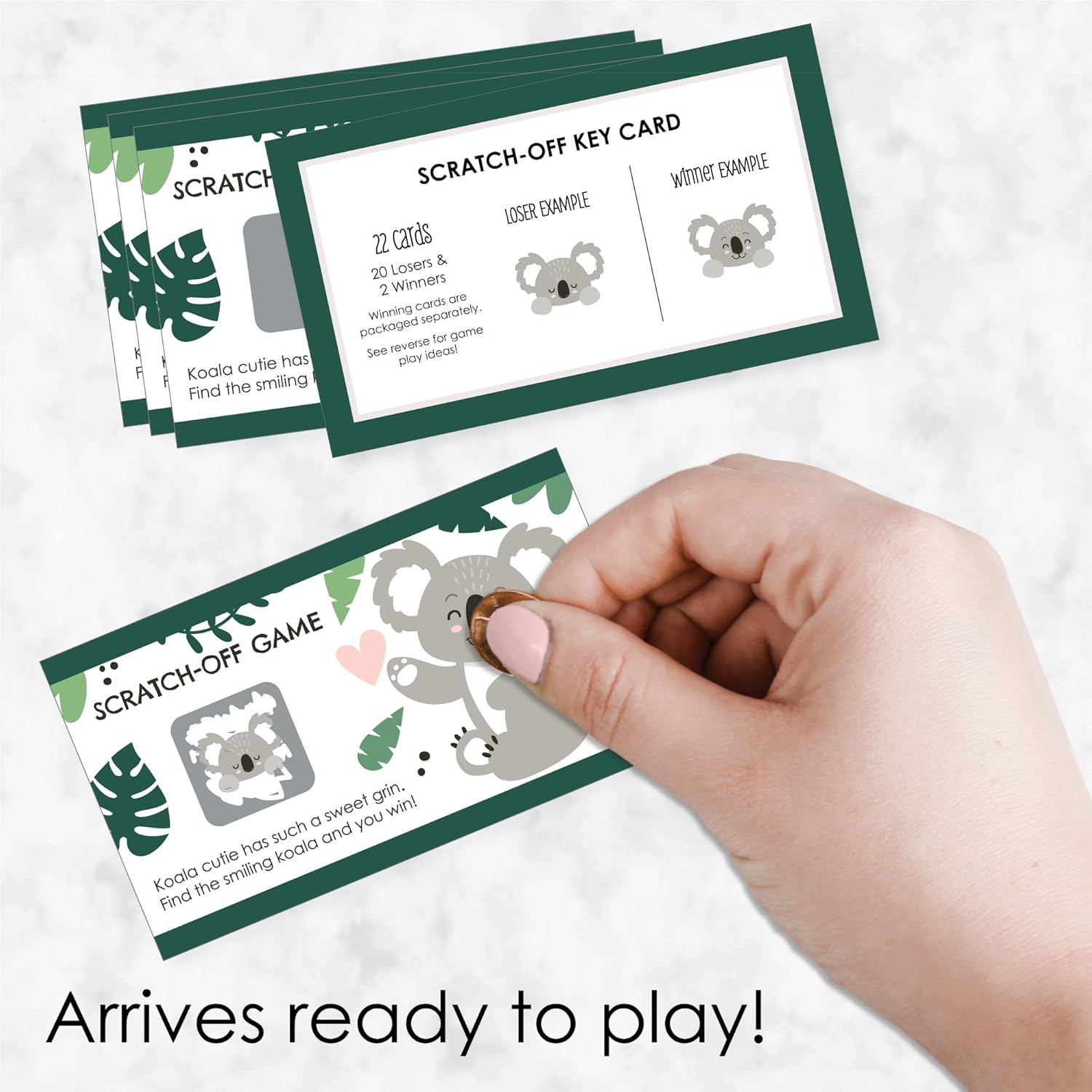 Big Dot of Happiness Koala Cutie - Bear Birthday Party and Baby Shower Game Scratch Off Cards - 22 Count