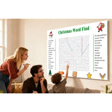 Giant Christmas Word Search Poster - 35.4"X23.6" Wall Game With 30 Words For Family & Office Parties