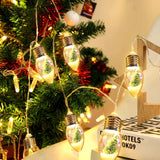 Christmas Tree Snow Globe String Lights, 10 Led Clear Bulbs Christmas Tree String Lights For Bedroom, Wedding, Table Dec