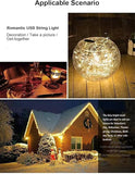 2M 20 LED Fairy String Lights USB Powered Warm White Mini Twinkle Lights for Desk Office Christmas Tree Party Bedroom Decor (2 Pack)