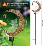 Solar Moon Garden Stake Light Figurine Waterproof Outdoor Decorative LED Yard Light for Lawn Patio Pathway Garden Decor Housewarming Gift Idea for Mom Grandma