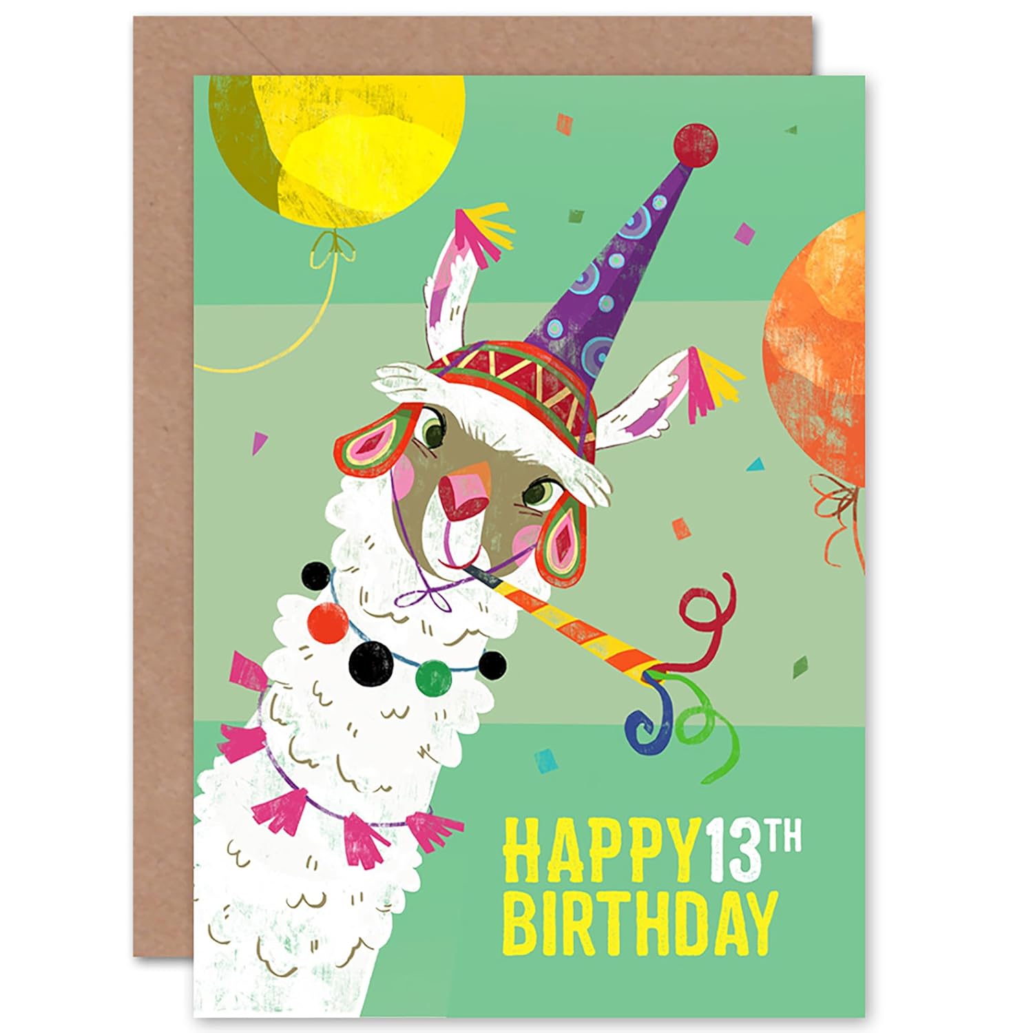 Llama Party Birthday 13Th Greetings Card