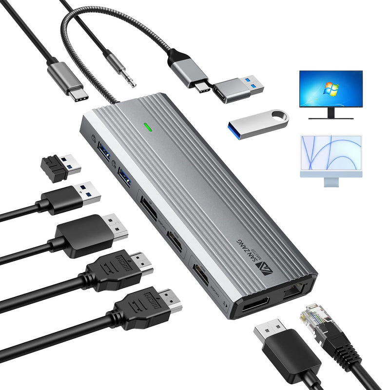 Displaylink Dock,Displaylink Docking Station Dual Monitor,10Gbps Usb C Docking