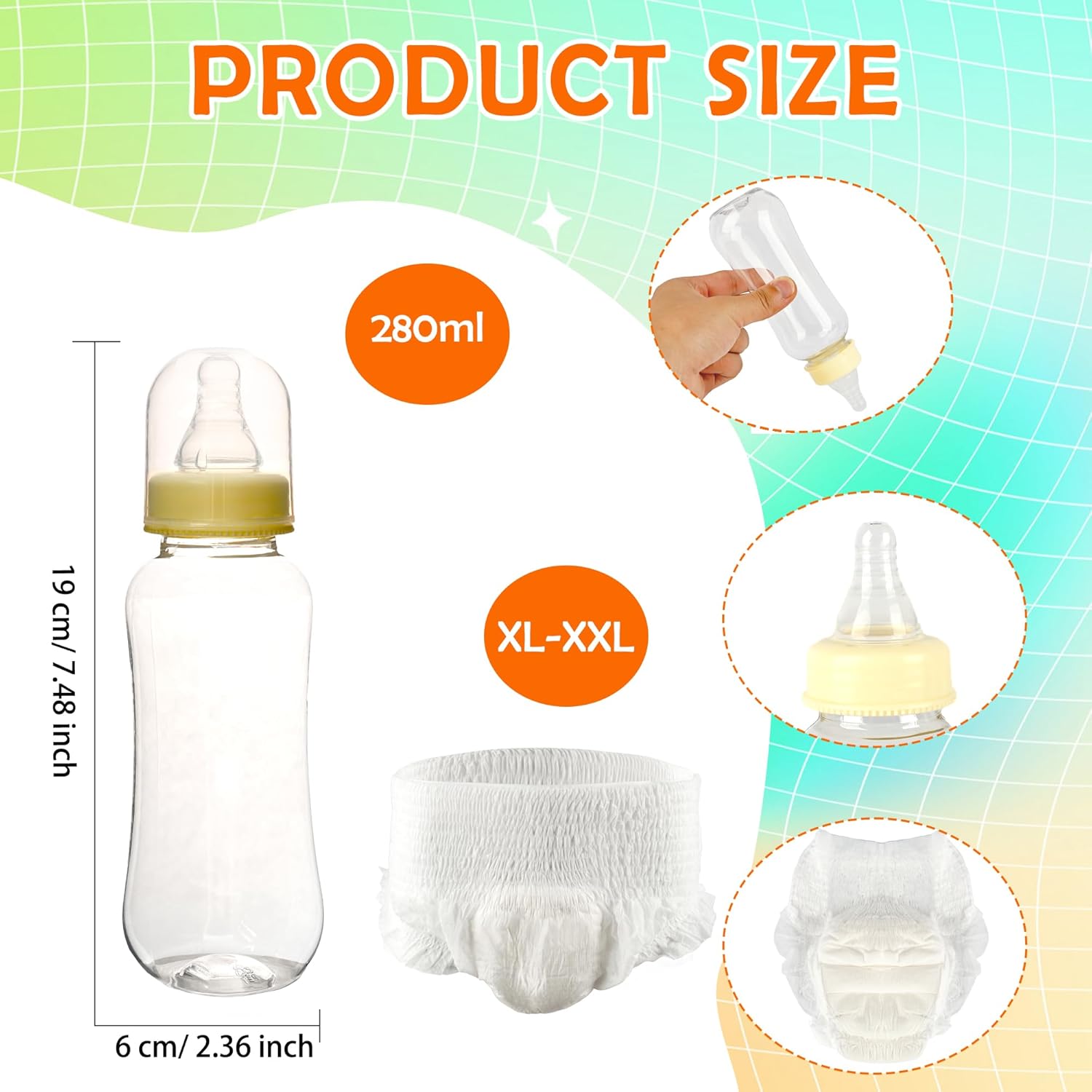 16 Sets Funny Bottle Chug Baby Shower Games Include Diapers Changing Race Plastic Baby Bottles Bulk Shower Gender Reveal Games Gifts Decoration For Adults Boys Girls