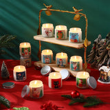 12 Pack Christmas Candles Set Christmas Scented Jar Candles Gifts Aromatherapy Soy Wax For Home Winter Holiday Stocking Stuffers Women Men Adults(Cat Style)