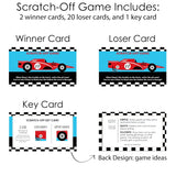 Big Dot of Happiness Let's Go Racing - Racecar - Baby Shower or Race Car Birthday Party Game Scratch Off Cards - 22 Count
