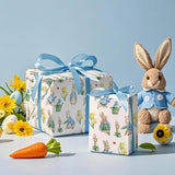 Easter Wrapping Paper Roll - Mini Roll - 17 Inch X 16.5 Feet - Rabbit Design Perfect For Easter, Spring Party, Baby Shower, Holiday