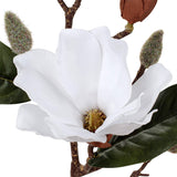 Magnolia Fake Flowers Artificial Flower Magnolia Stems 17.7" Real Touch Magnolia Flowers Branch For Office Vase Table Centerpiece-Fake Flowers Home Decor Beige White Magnolia-4Pcs