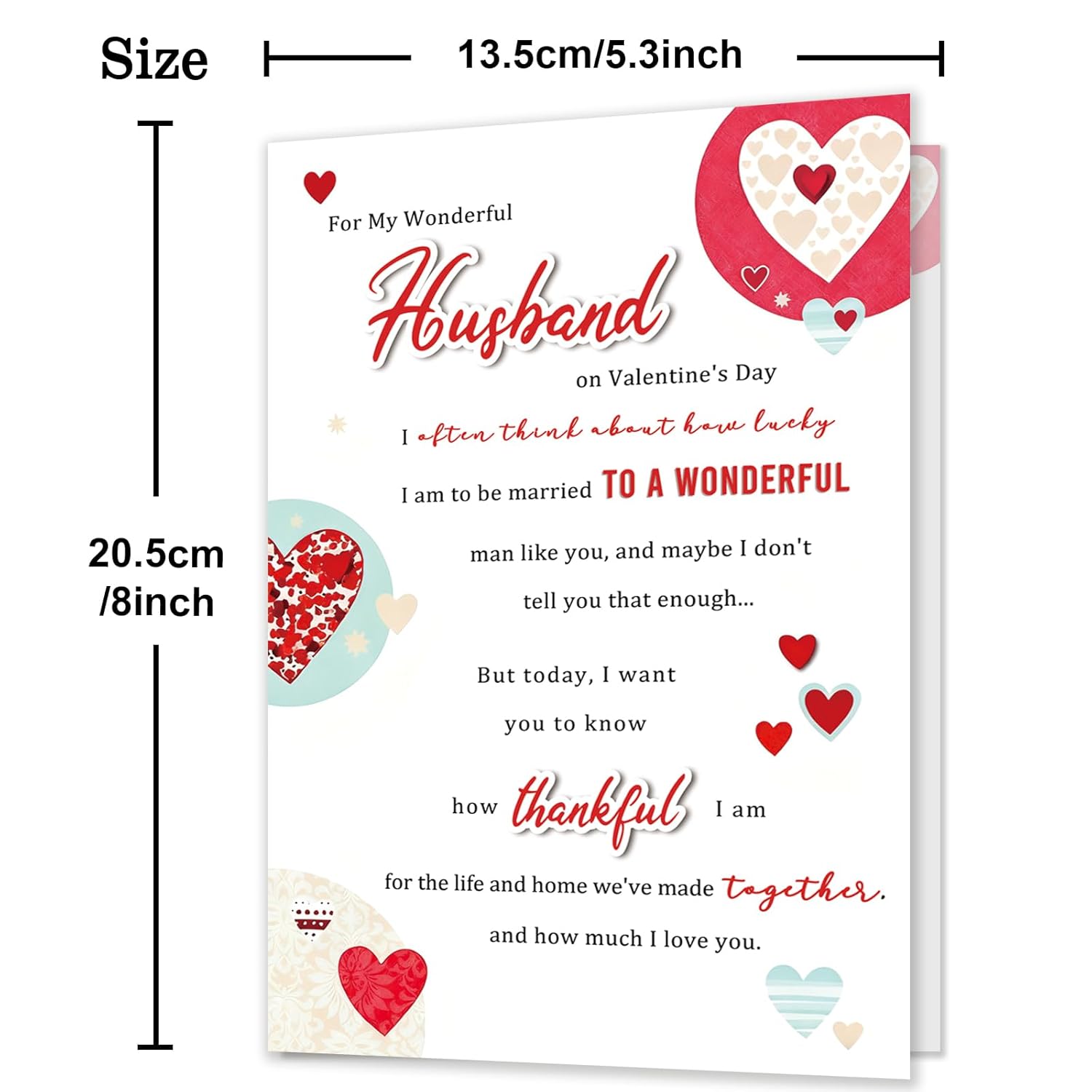 Valentines Card For Husband, Romantic Valentine'S Day Card Gifts For Husband From Wife, Husband Valentines Gift