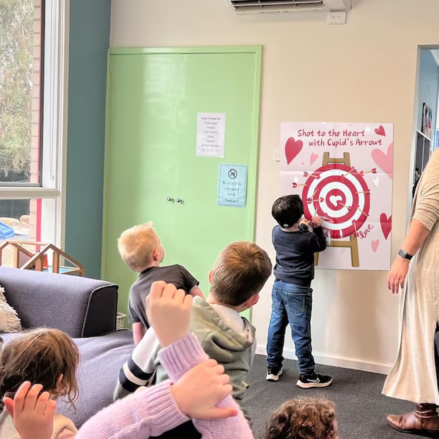 Valentines Day Games, Pin The Arrow On The Heart, Valentines Games For Kids Classroom 24 Pcs School Activities For Boys Girls Adults