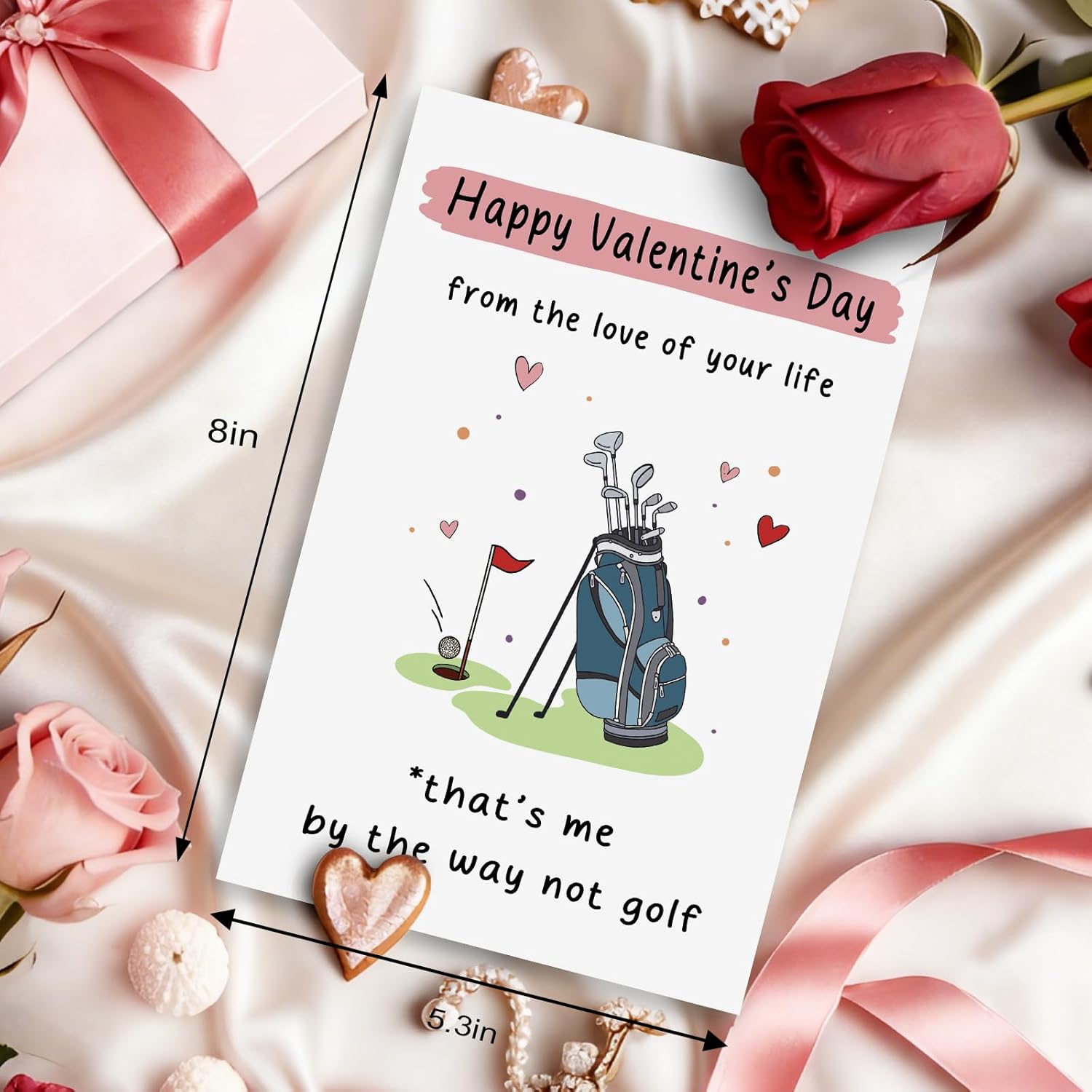 Humor Golf Valentine'S Day Card For Men, Funny Valentine Card Gift For Him, Happy Valentine'S Day From The Love Of Your Life