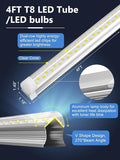 10 Pack 4FT LED Shop Lights 50W 7500LM 6000K V Shape Linkable Garage Warehouse Lights