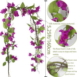 Artificial Bougainvillea Flowers Garland Purple Silk Bougainvillea Vines Uv Resistant Realistic Faux Hanging Flowers Plants For Outdoor Outside Summer Decoration Porch Patio Balcony Yard Wall