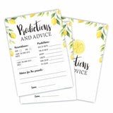 Baby Shower Game Cards?30 Watercolor Lemon Theme Prediction And Advice Cards?5"X 7"Double-Sided Fill In Game Cards For Babyshower Party Favor & Supplies-Bbyx-A01