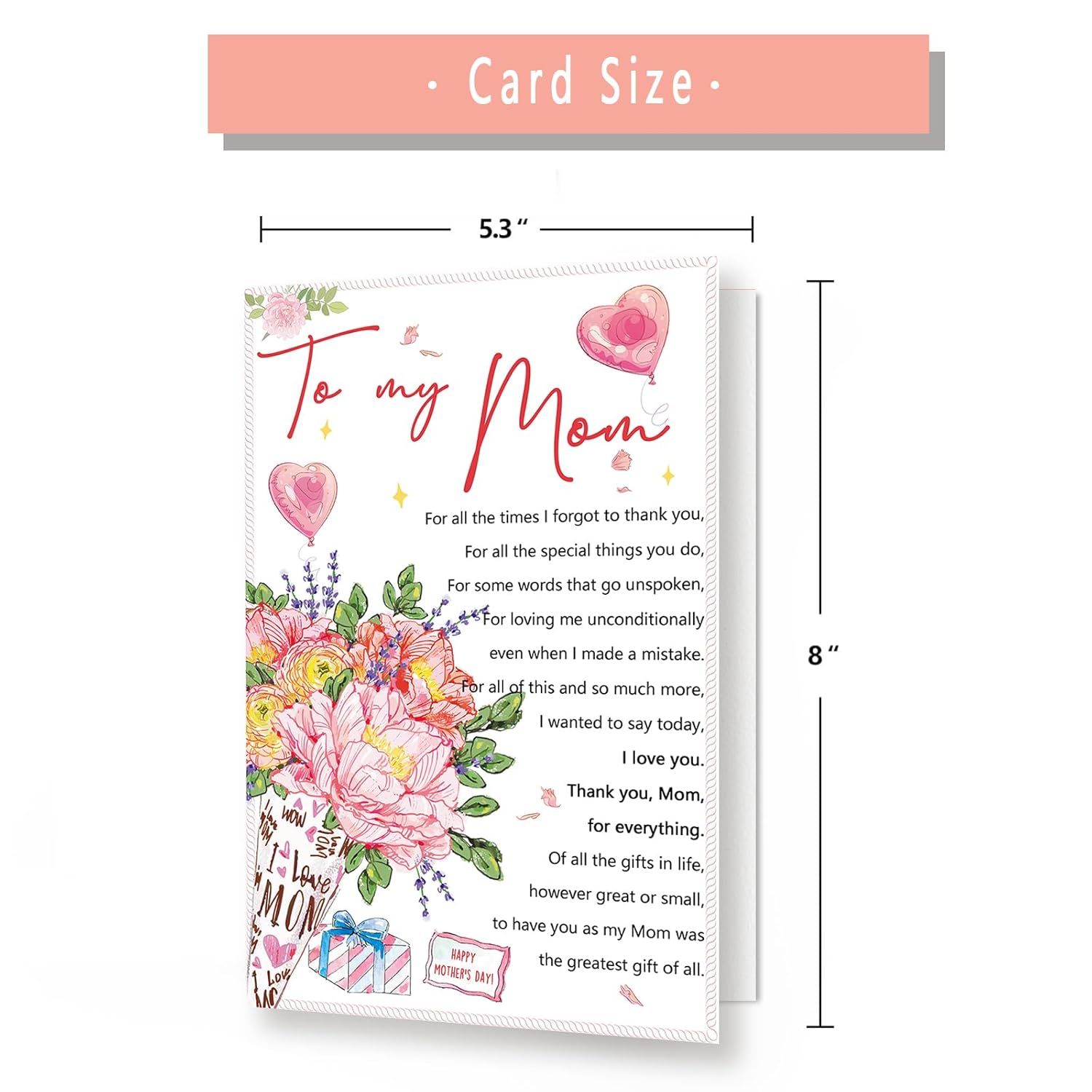 Mother'S Day Card To My Mom,Romantic Mothers Day Gifts For Women,Mother'S Day Greeting Cards For Mom From Daughter Son,Lovey Gift Idea For Her