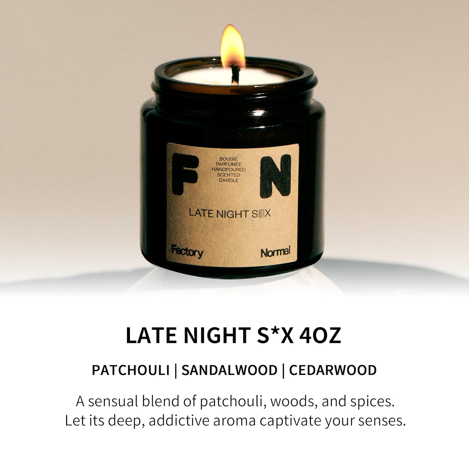 Late Night S*X Scented Soy Candles, Handmade Amber Jar Candle (4Oz, Late Night S*X)