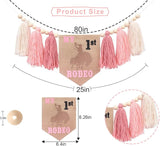 My First Rodeo High Chair Banner — Pink Tassel Cowgirl 1st Birthday Decor