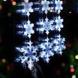 Christmas Window Decorations, 3 Pcs Snowflake Christmas Window Lights With Suction Cup Battery Operated Hanging White Li