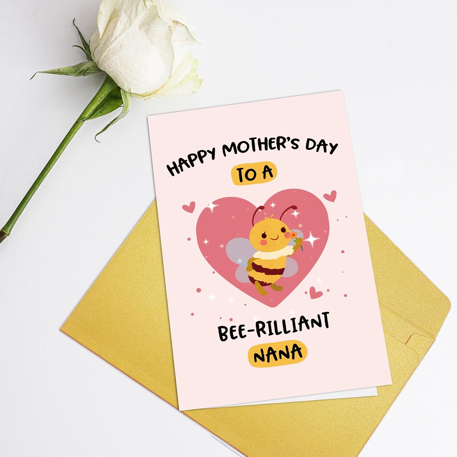 Cute Bee Mother'S Day Card For Nana, Funny Pun Grandma Mother'S Day Card, Happy Mother'S Day To A Brilliant Nana