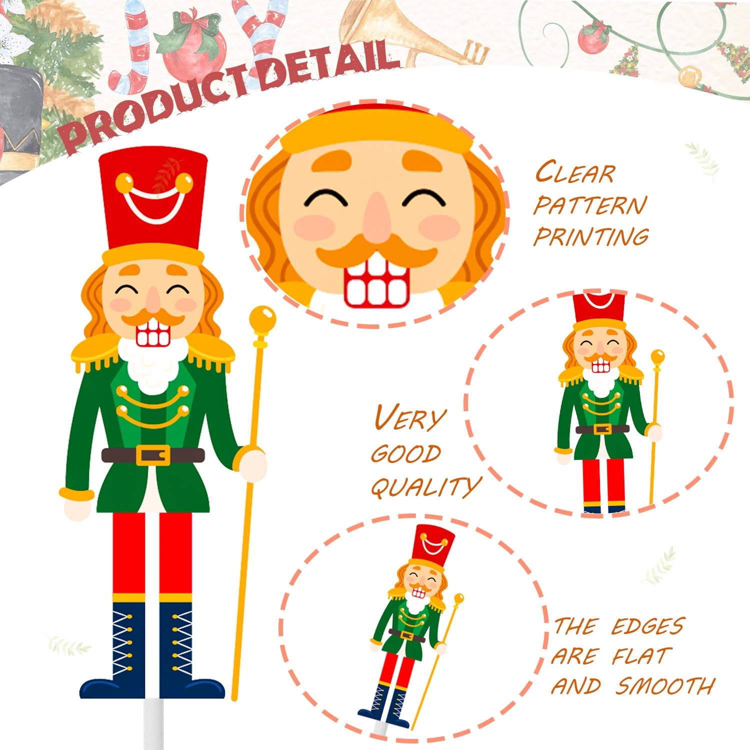 Christmas Nutcracker Cupcake Toppers Nutcrackers Party Ornaments Christmas Holiday Party Decoration 36Pcs King And Soldier Cupcake Picks Christmas For Xmas Nutcrackers Holiday Party Supplies