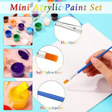 100 Sets Mini Acrylic Paint Set 1400 Pcs 12 Colors Acrylic Painting Strips 100 Flat Brushes 100 Pointed Brushes For Adults Home Birthday Art Craft Party Favors (2Ml)