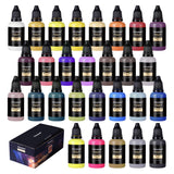 Airbrush Paint, 28 Colors Airbrush Paint Set (30 Ml/1 Oz), Opaque & Water-Based Acrylic Air Brush Paint Kit Includes Metallic And Neon Colors, Premium Airbrush Paints For Artists, Beginners,
