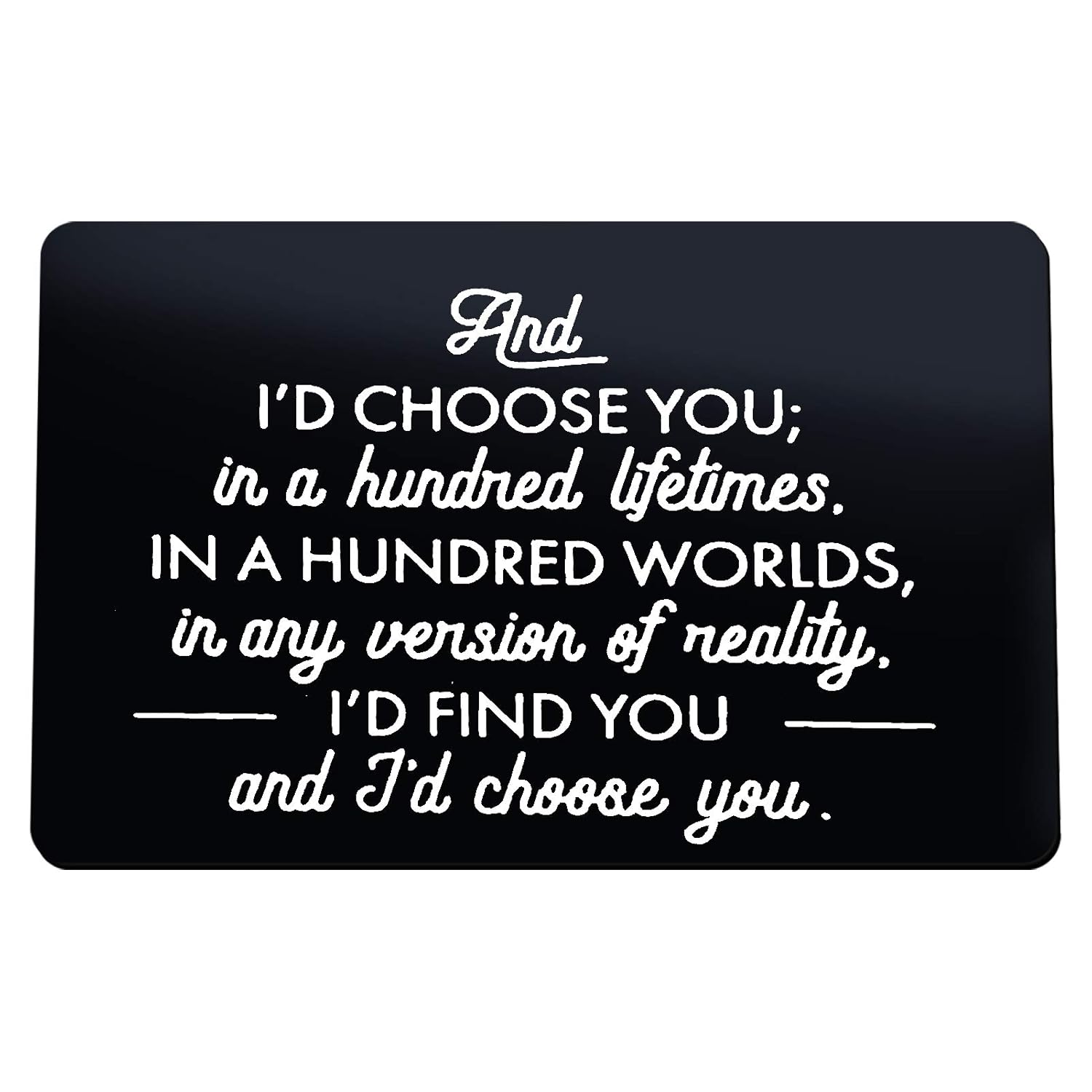 Engraved Wallet Love Note Insert Anniversary Card Gifts For Men Women Husband Gifts From Wife Wedding Day Gift Boyfriend Gifts Valentines Day Jewelry I'D Choose You Metal Cards Birthday Card Gifts