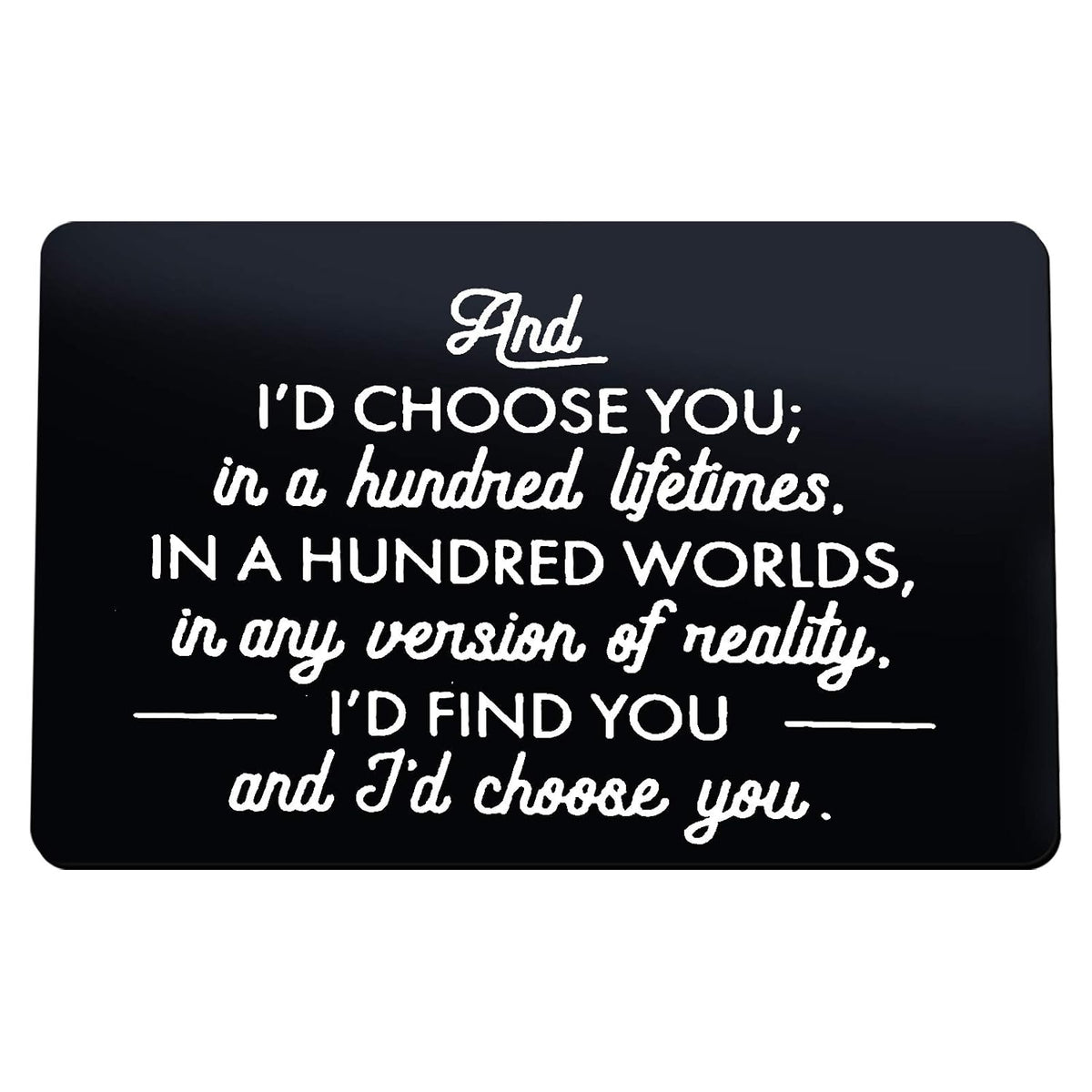 Engraved Wallet Love Note Insert Anniversary Card Gifts For Men Women Husband Gifts From Wife Wedding Day Gift Boyfriend Gifts Valentines Day Jewelry I'D Choose You Metal Cards Birthday Card Gifts