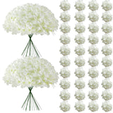 65Pcs White Hydrangea Artificial Flowers Bulk?Realistic Silk Fake Flowers With Stems?Faux Hydrangea Flowers For Wedding Home Decor Centerpieces Living Room Garden Party Baby Shower Decoration