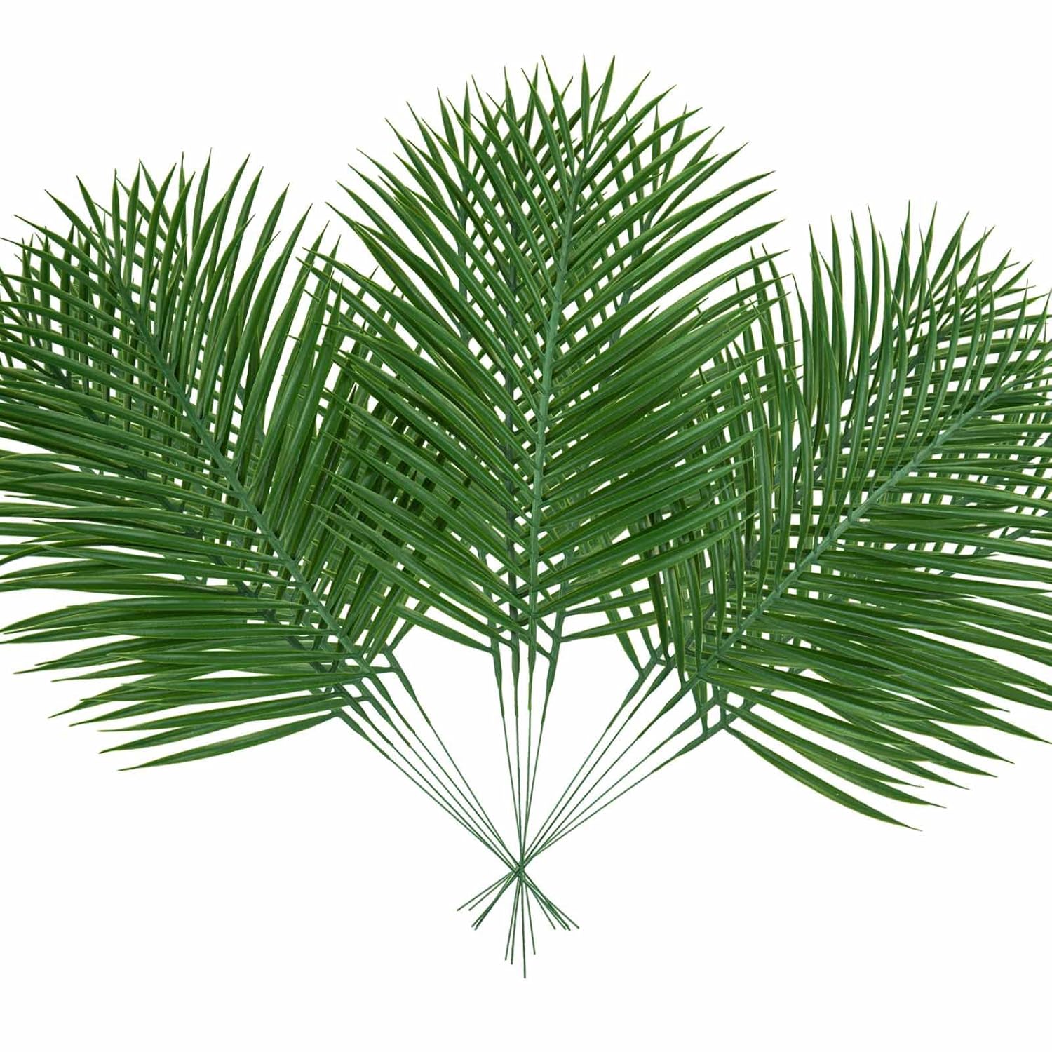 14Pcs Artificial Palm Leaves, 20.4" Outdoor Faux Palm Fronds, Green, Tropical Style, Perfect For Home Decor, Wedding, Birthday Parties