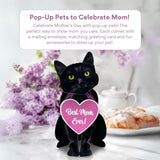 Pop Up Pet Cards, Black Cat, Gifts For Cat Lovers, Gifts For Mom With Mother'S Day Accessory Sheet, Notecard & Envelope, 3D Popup Greeting Card, Mother'S Day Cards