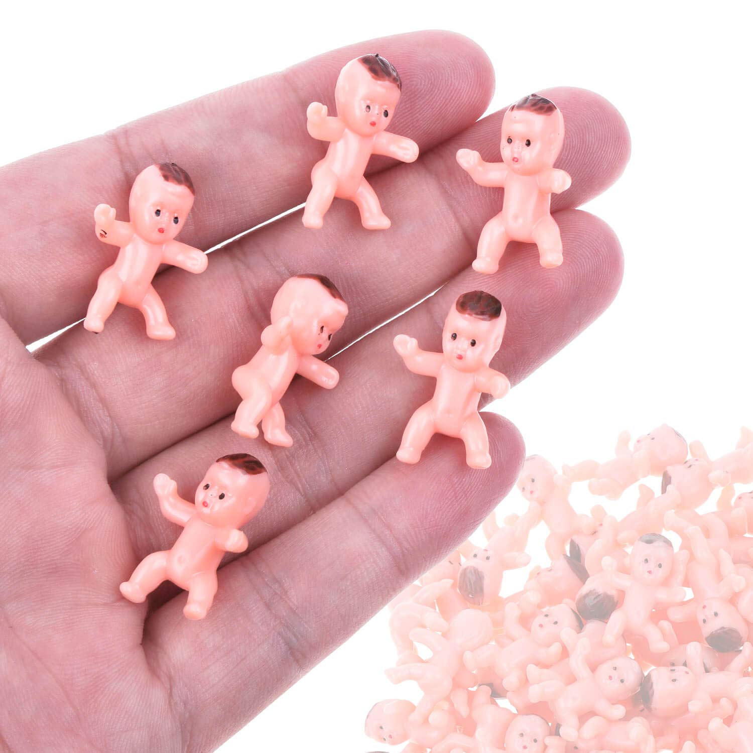 100Pcs Tiny Plastic Mini Babies For Baby Shower Games And Ice Cubes (1 Inch)