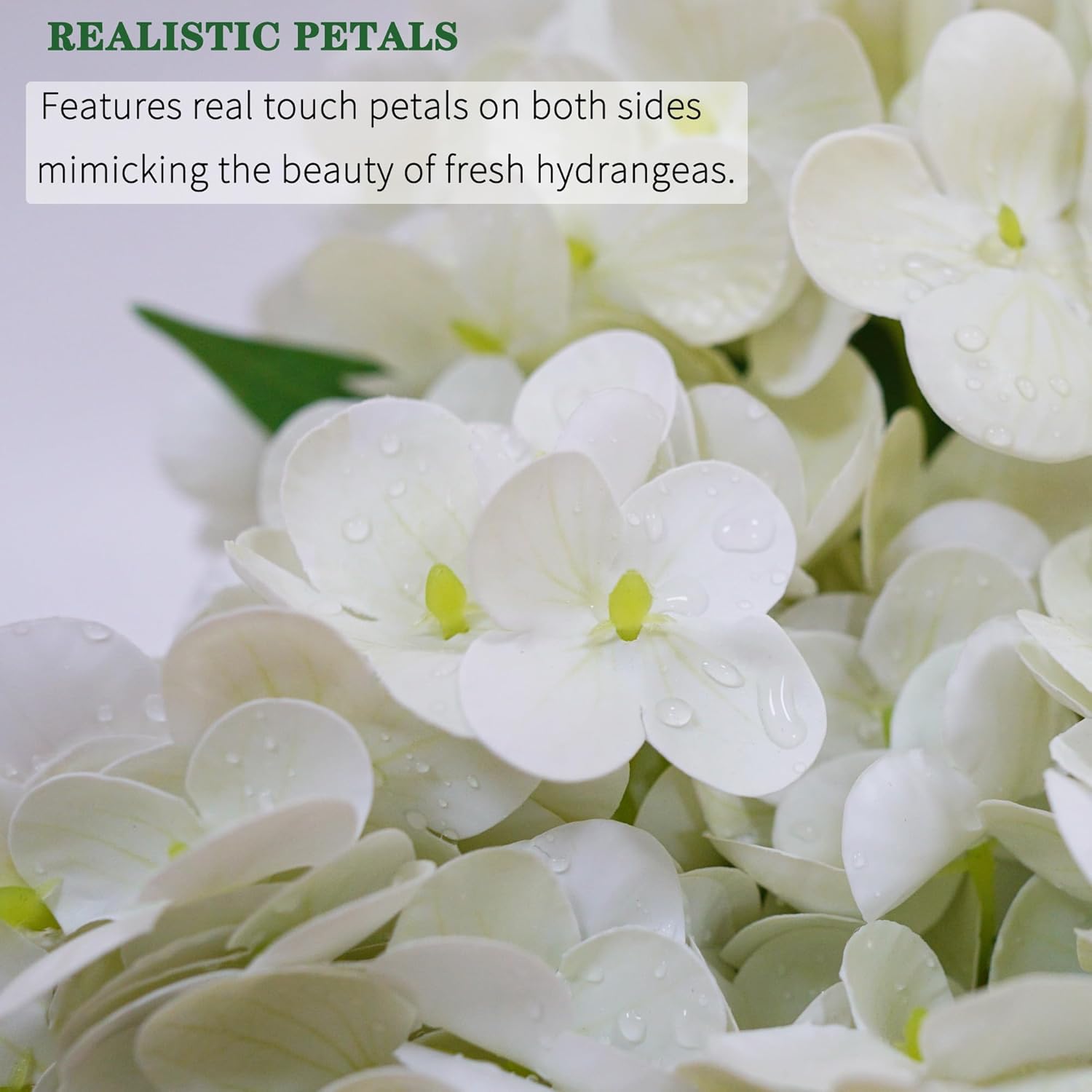 White Hydrangea Artificial Flowers 4Pcs 20.5Inch Large Lifelike Fake Hydrangeas Full Faux Hydrangea Flowers For Bouquet Table Centerpieces Indoor Spring Outdoor Home