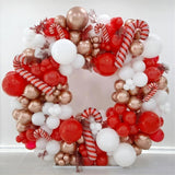 130Pcs Red And White Balloons Garland Arch Kit, 18 12 10 5 Inch Different Sizes Pack Red White Latex Balloon For Wedding Baby Shower Birthday Christmas Party Garland Decoration