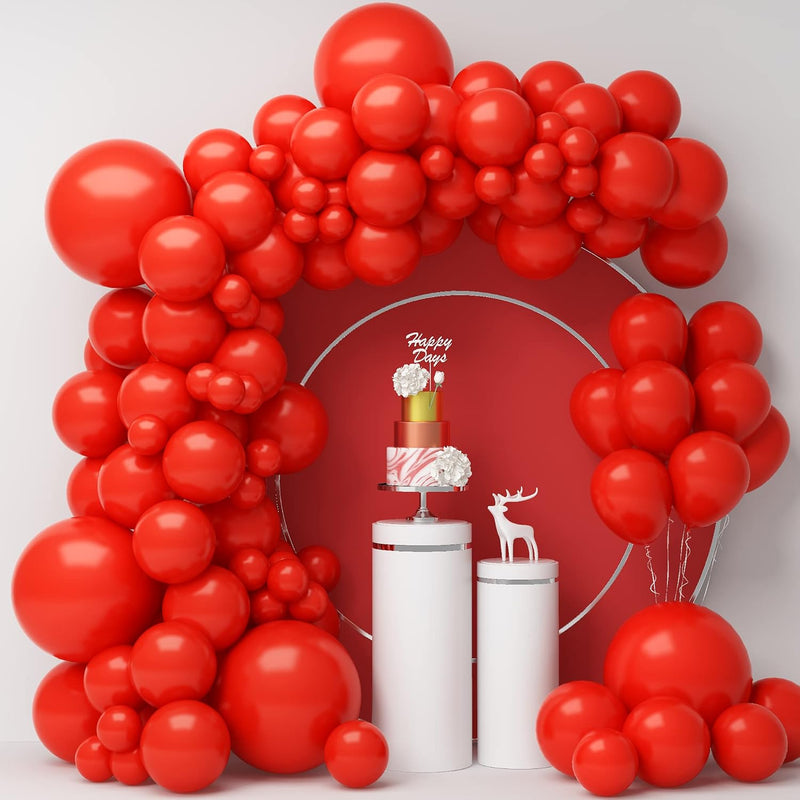 Red Balloons Garland Arch Kit, 105Pcs Balloon Different Sizes Pack 18I