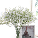 Artificial Flowers 9Pcs 21" Baby Breath/Gypsophila Fake Silk Plants Wedding Party Decoration Real Touch Flowers Diy Home Garden, White