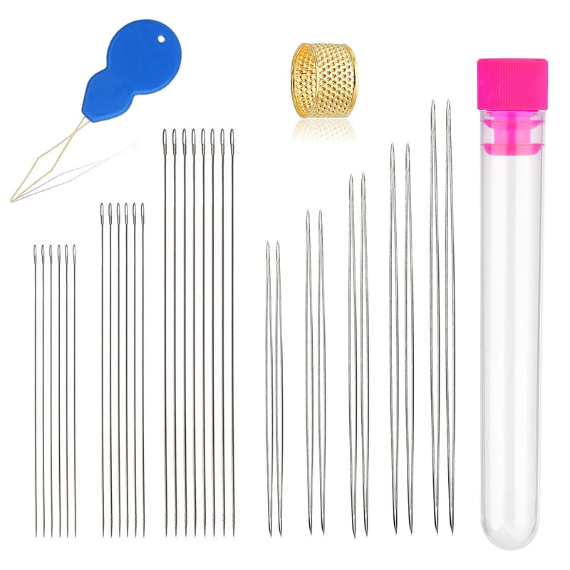 30 Pieces Beading Needles Set 5 Size 10 Pieces Big Eye Needles And 20 Pieces L