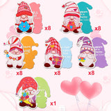 Valentines Day Gnome Cards For Kids Mailboxes For Valentine'S Day Classroom Exchange Gift Party Favors Greeting Birthday Gifts (1 Mailboxes, 40 Valentine Students Cards, 1 Teacher Card)