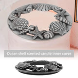 Candle Toppers Candle Lids Jar Candle Shades Antique Shell Starfish Pattern Candle Toppers Lids Candle Accessories Shades Silver