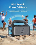 80W Outdoor Speaker, IPX7 Waterproof, 24H Playtime, RGB Lights, Bluetooth 5.3