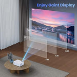 1080P Mini Projector, 9500 LUX, 100” Screen, Bluetooth, Portable, VGA/HDMI