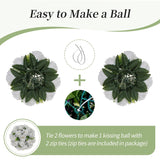 White Flower Balls For Centerpieces: 2Pc 11.8 Inch Artificial Rose Floral Arrangement Bouquet Wedding Dinning Table Decoration - Easy Use Kissing Ball For Home Party Baby Shower Decor