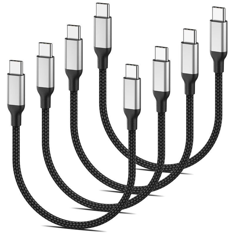 1Ft Usb C To Usb C Cable 4Pack, 60W(3A) Short Usb C Charger Cable, 12 Inch Typ