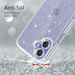 iPhone 16 Glitter Case, 2 Screen & Camera Protectors, Bling Clear Bumper