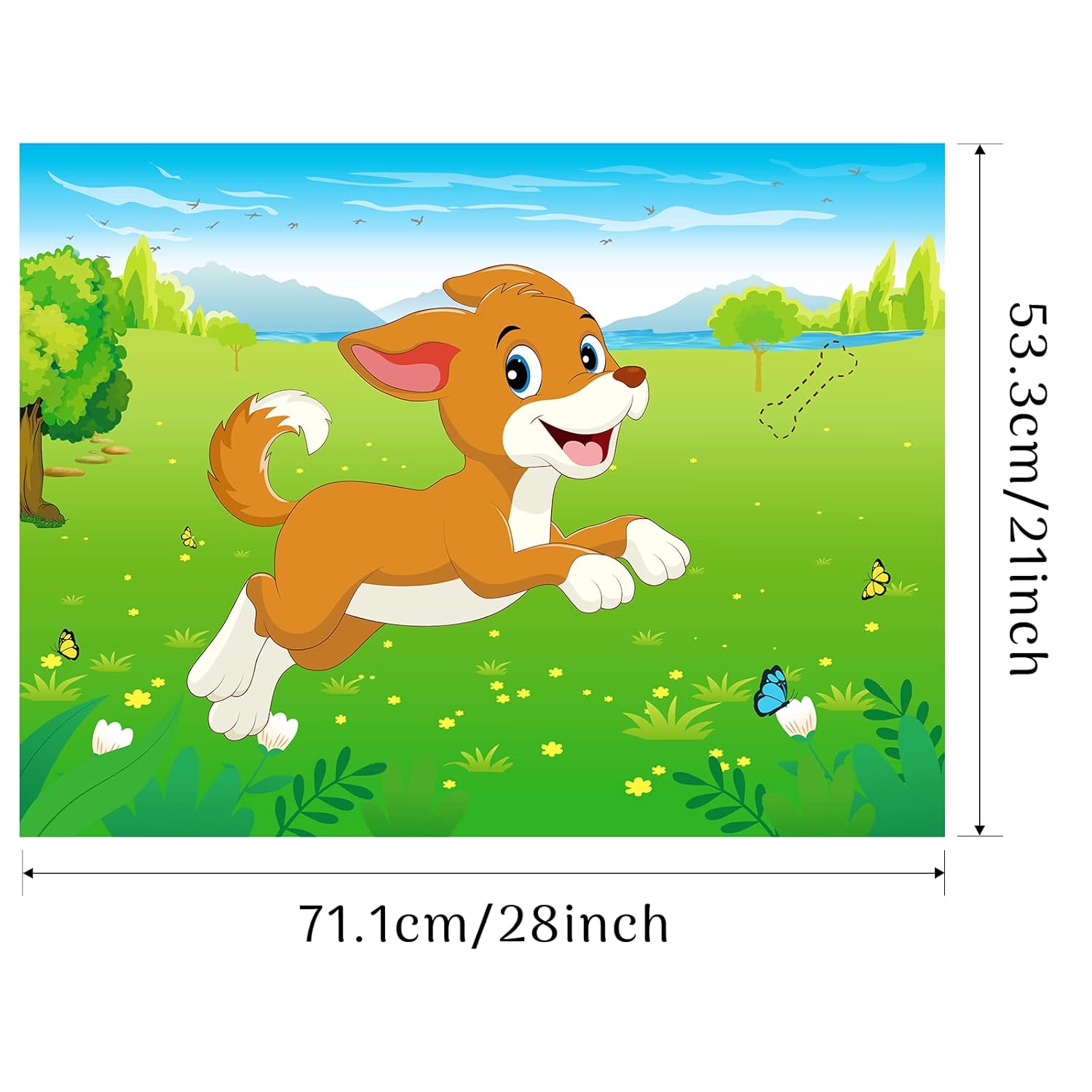Pin The Tail On The Dog Birthday Party Game With 48Pcs Bones, Give The Puppy A Bone Game For Kids' Dog Birthday Party Supplies